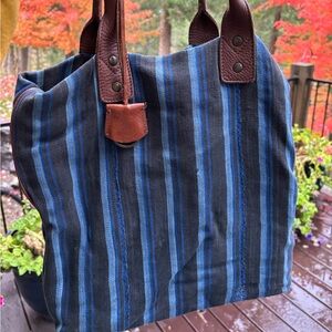 Will Leather Goods artisan zip tote, blue